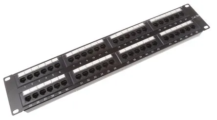 Патч-панель 19", 48xRJ45, UTP, Cat.5e, 1U, Krone&110 dual IDC