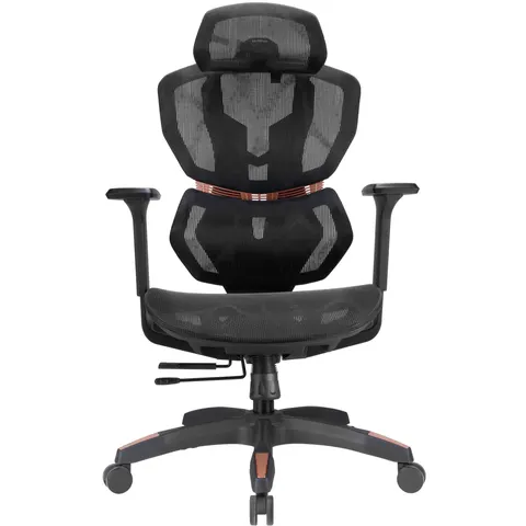 Крісло офісне AGN 4 клас,150 кг, Mesh, чорно-помаранчеве