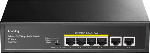 Комутатор Cudy FS1006P, 6 портовий 10/100M PoE+Switch 60W