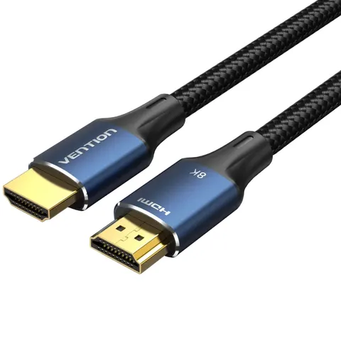 Кабель HDMI M - M, 1.5 м, V2.1, 8K 60Гц обплетення, синій, Aluminum Alloy Type Vention