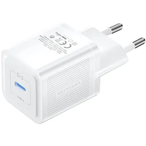 Зарядний пристрій 1xUSB-C 20W GaN + USB-C cable М-М  White Vention