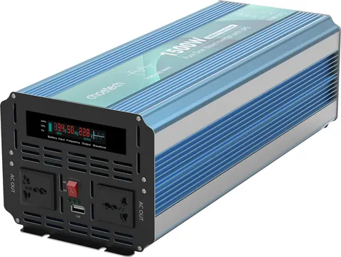 Інвертор Choetech з зарядкою, функція ДБЖ 12\220V 1500Вт, LiFePO₄/Li-ion/AGM/GEL, чиста синусоїда