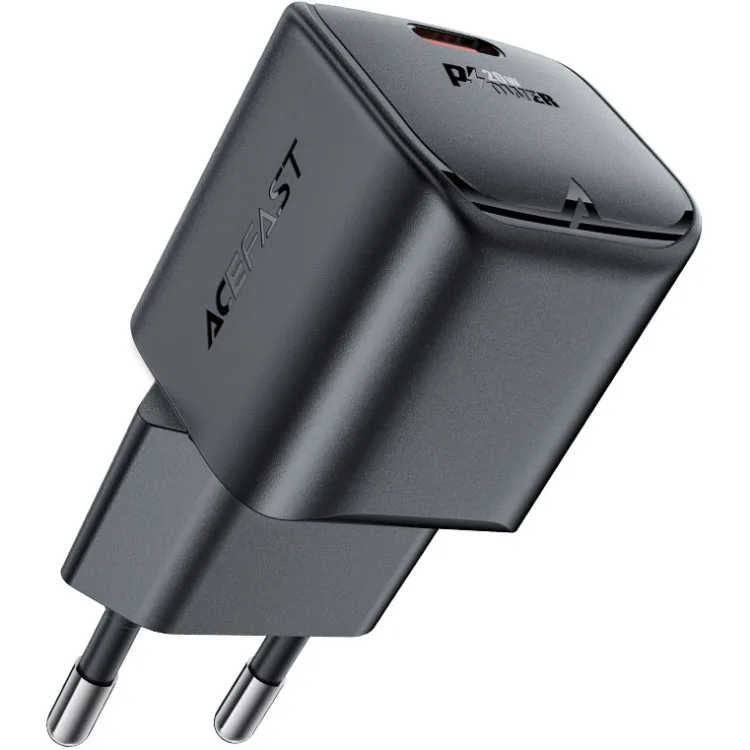 Зарядний пристрій 1xUSB-C 20W Gan A73 mini Fast Charger Black Acefast