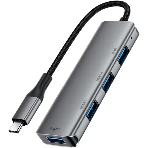 Хаб USB 3.0 -> 4xUSB-A 3.0, 1м, Black J15 Acefast