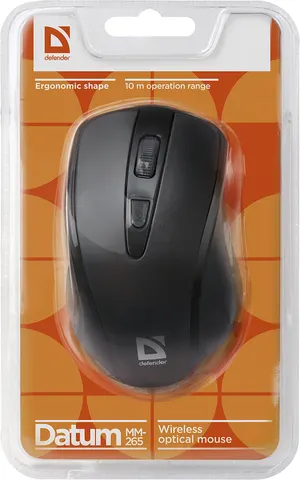Мишка Defender Datum MM-265, бездротова, 3 кн. 1600 dpi, чорна