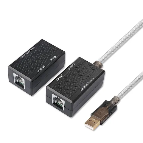 Кабель продовжувач USB 2.0 AM-AF, 60.0м (USB по витій парі RJ 45) DT-5015 Dtech