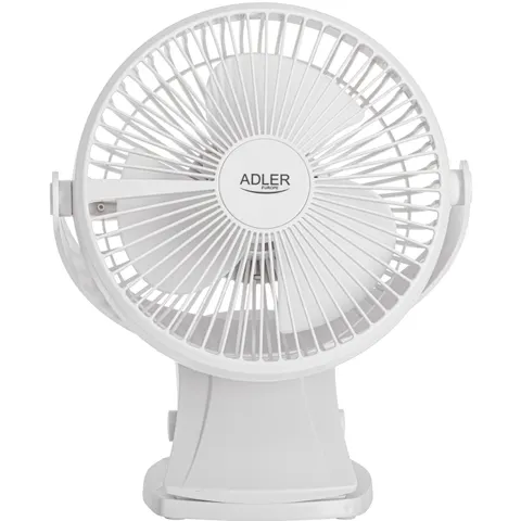 Вентилятор AdlerAD 7342 white настільний/ акумуляторний/ 5Вт/ D=15.5см/ USB-C/ білий