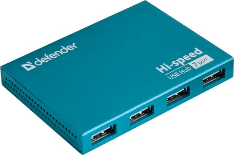 Хаб USB 3.0 -> 7xUSB 2.0 active, aluminium body Defender