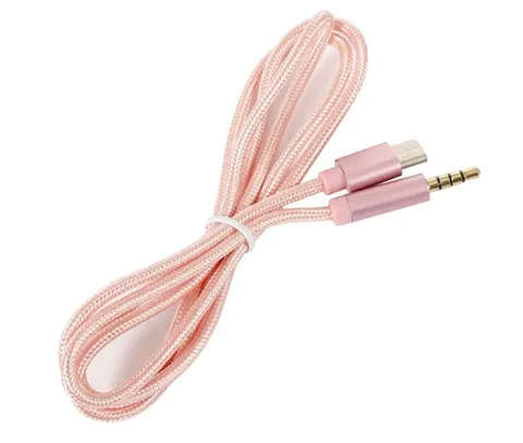Кабель AUX Type-C - TRRS Audio M/M 1м Pink