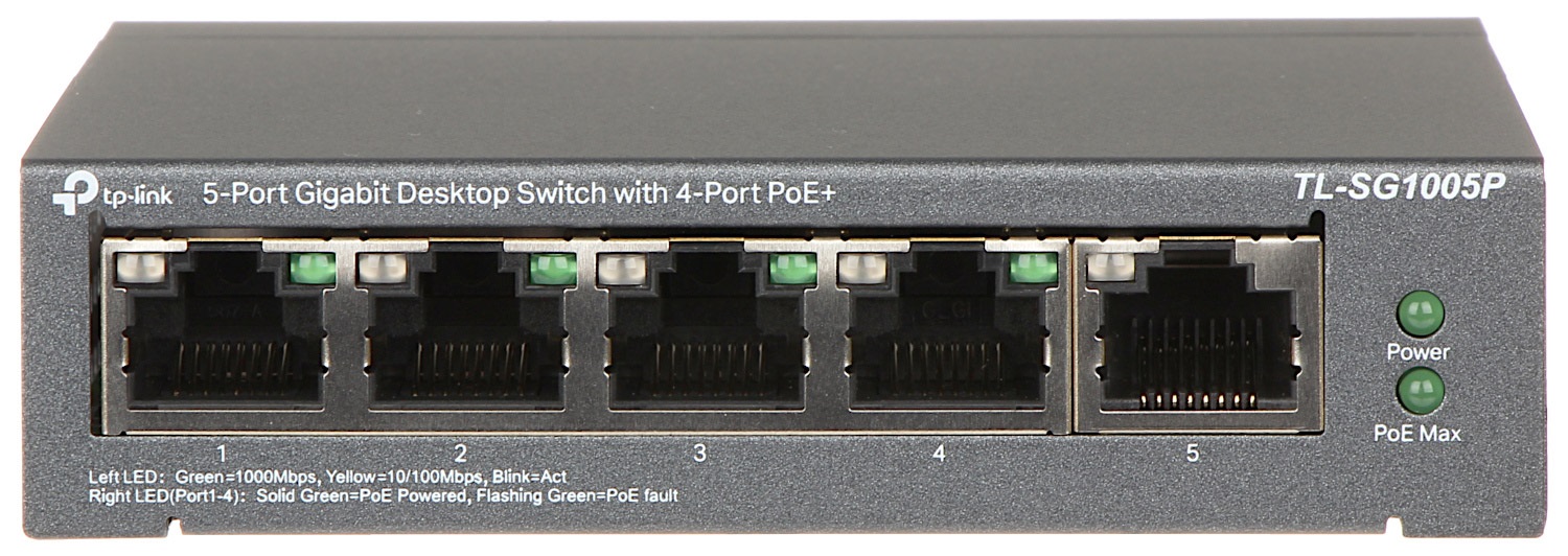 Комутатор TP-Link TL-SG1005P, 5 портовий, 10/100/1000 / POE