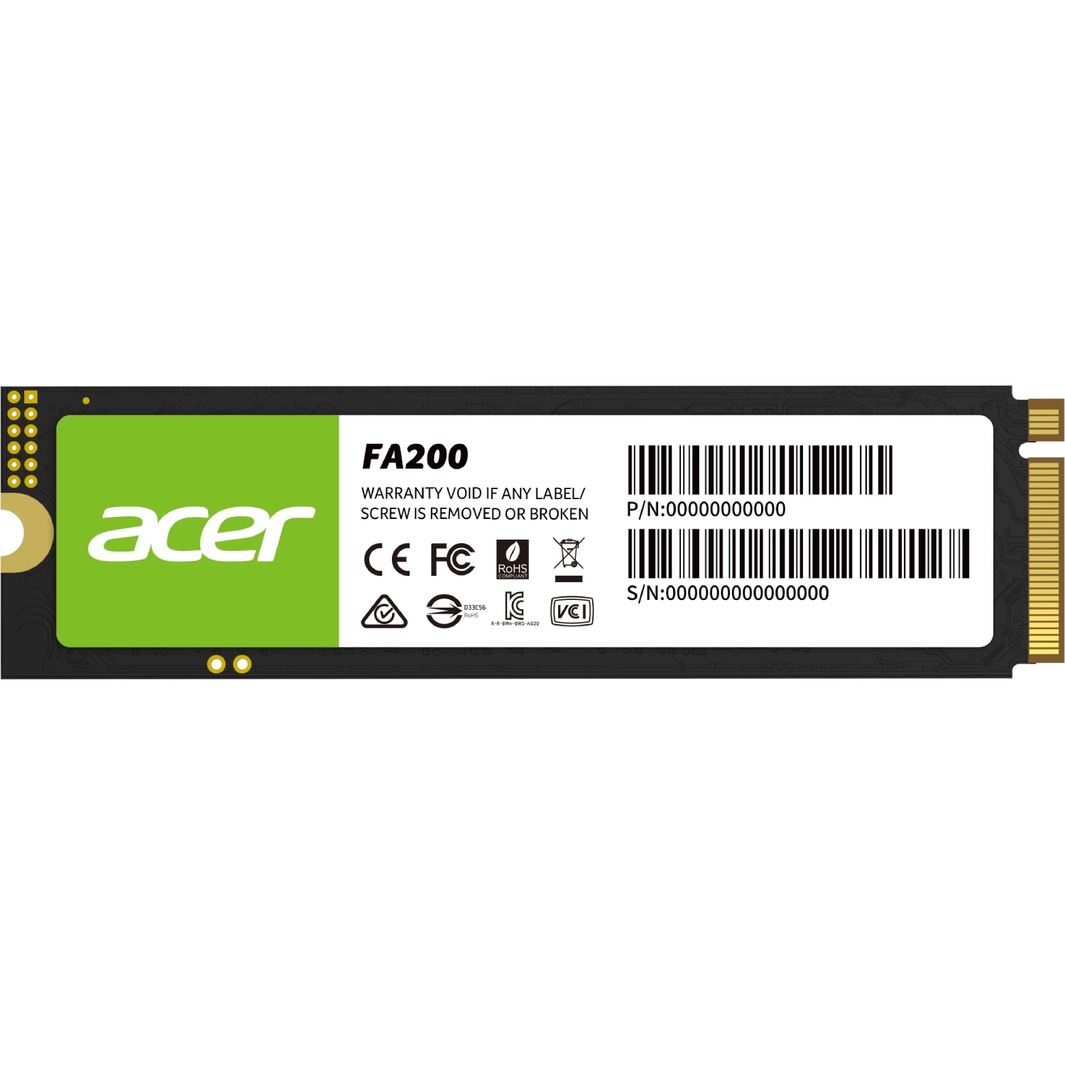 SSD 2Tb Acer FA200 M.2 2280 PCIe Gen 4x4 NVMe 2.0 3D NAND, Retail