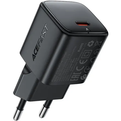 Зарядний пристрій 1xUSB-C 20W Gan A117 mini Fast Charger Black Acefast