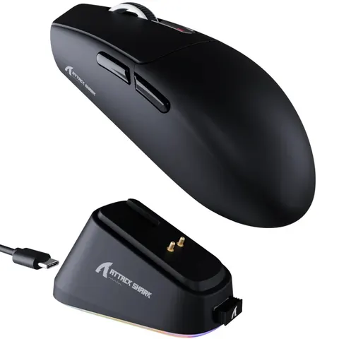 Мишка Attack Shark G3 PRO, Wireless/Bluetooth, 25000dpi. (PAW3311), 6кн., Black