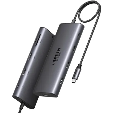 Док-станція USB3.2 Type-C --> HDMIx2,8K30Hz/4K60Hz/3xUSB-A/2xUSB-C 3.2/ RJ45/SD/TF/PD 100W CM639