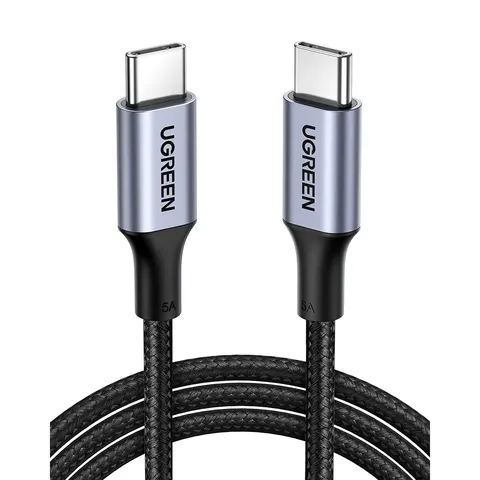Кабель USB 2.0 Type-C M-M, 2 м, 100W Чорний, Aluminium Braid US316 UGREEN