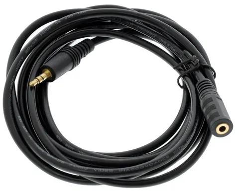Кабель AUX Audio TRS M/F 5.м чорний OEM
