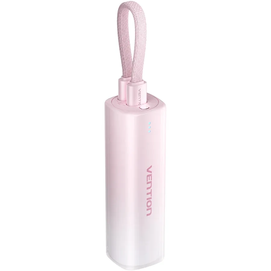 УМБ Vention 5000mAh 20W PD, USB-C In/Out, Lightning In/Out, with cable, Gradient Red
