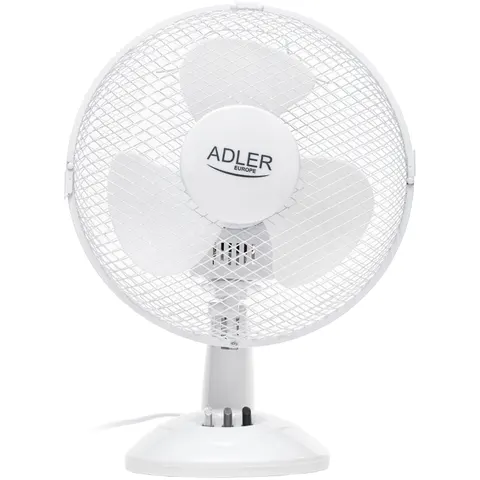 Вентилятор AdlerAD 7302 white настільний/ 45Вт/ D=23см/ автоповорот/ білий