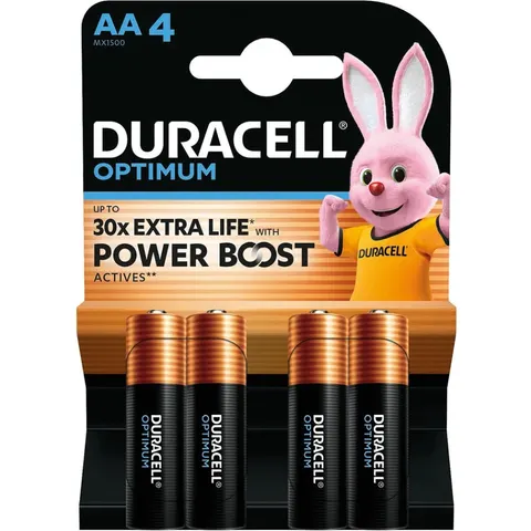 Батарейка AA/LR06, Лужна, Duracell Optimum, BL (4шт.)