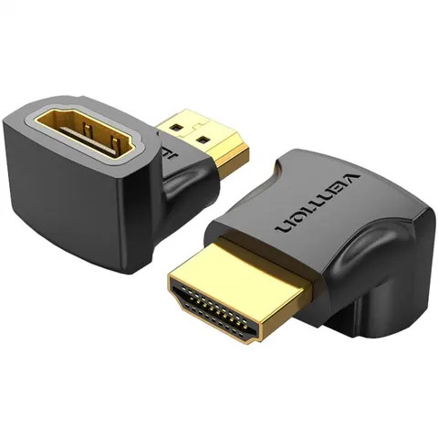 Перехідник HDMI F --> HDMI M, кут 90° 4K 60Hz PVC Vention чорний