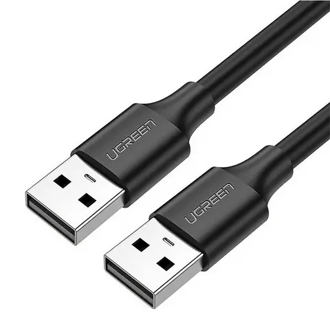 Кабель USB 2.0 AM-AM, 0,5 м, Чорний, US102 UGREEN