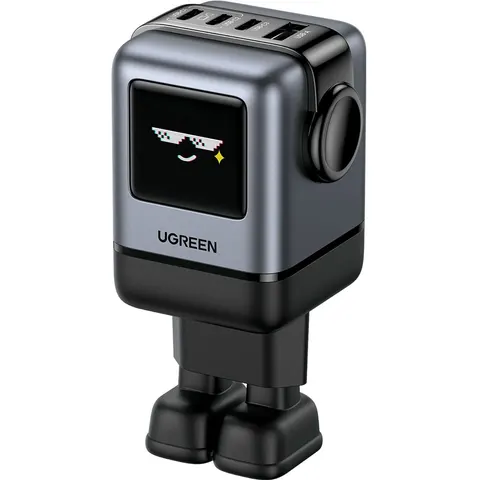 Зарядний пристрій 4xUSB 100W (3xUSB-C+USB-A) Gan Robot tech Fast Charger Сірий X688 Ugreen