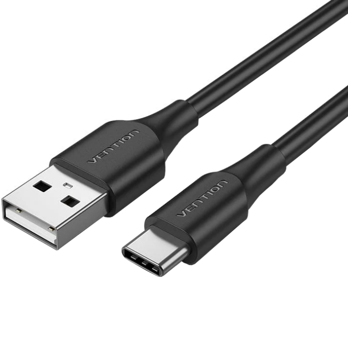 Кабель USB 2.0 AM-Type-C M, 3.0м, 60W PVC чорний Vention