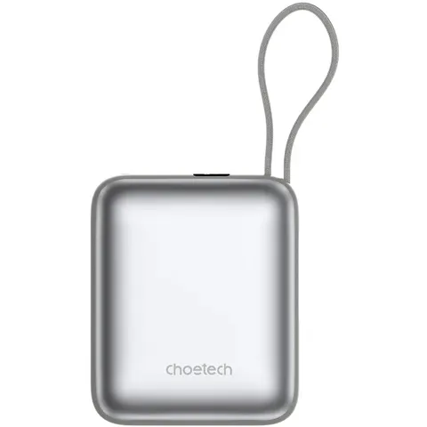 УМБ Choetech 10000mAh 35W PD3.0 USB-C In/Out, LED Display, with buid-in type-C cabel сіра