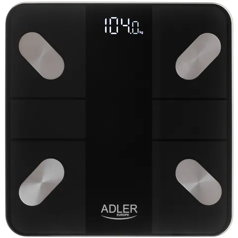 Ваги напольні Adler AD 8186 black електронні/ Smart/ 180кг/ 3хААА/ автовимкнення/ чорні