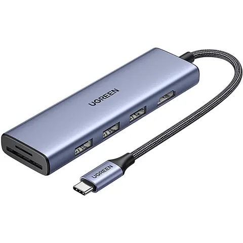 Док-станція USB3.0 Type-C --> HDMI 4K30Hz/3xUSB-А 3.0/Type-C/PD 100W 6-in-1 CM511 Ugreen