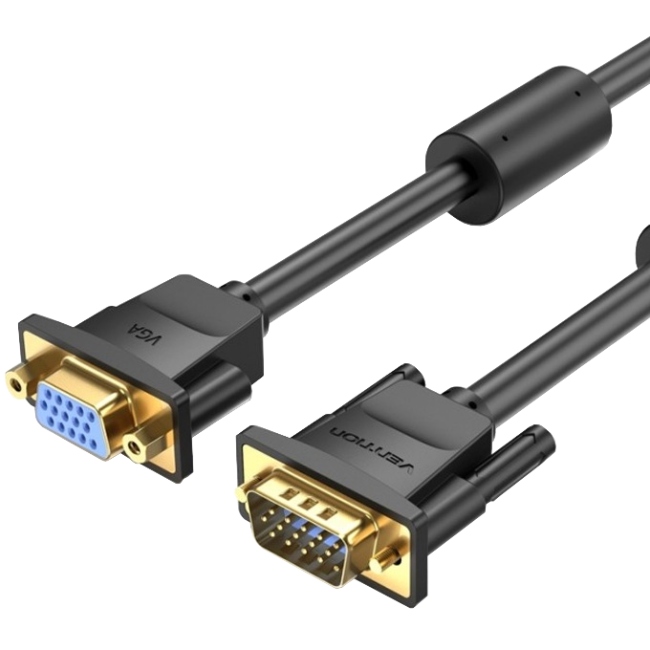 Кабель VGA 15M-15M F, 5.0 м, чорний Vention