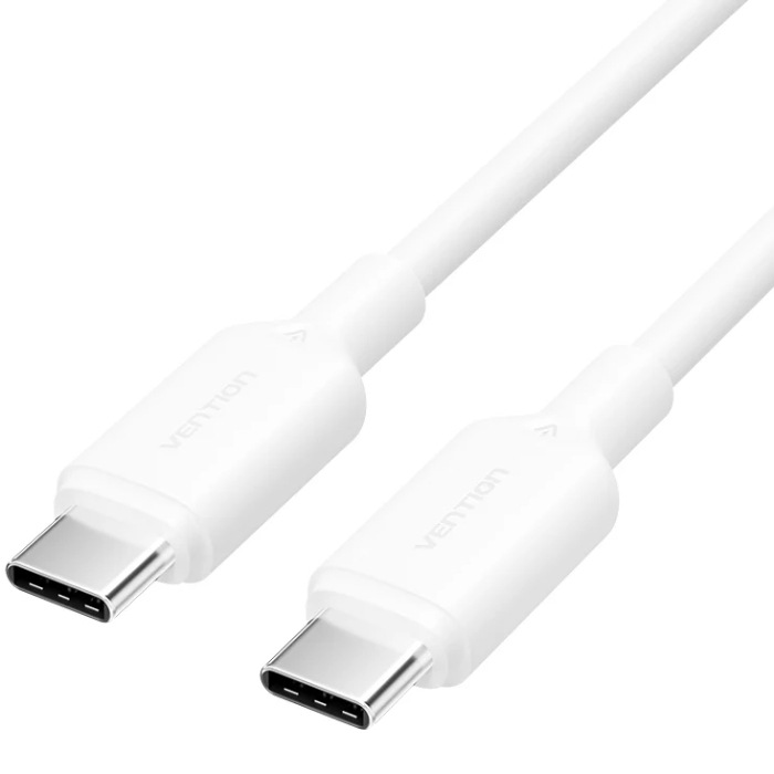 Кабель USB 2.0 Type-C M-M, 1.0 м 60W White Nickel-Plated Vention