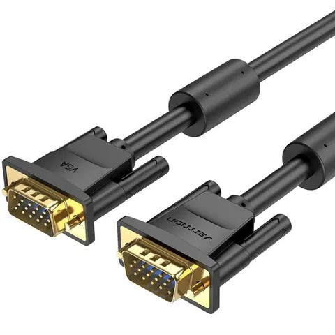 Кабель VGA 15M-15M, 10.0м, з ферритами, чорний Vention