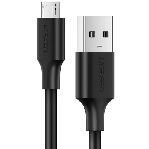 Кабель USB 2.0 AM-Micro M, 1м, 60W Nickel Plating Чорний, US289 UGREEN