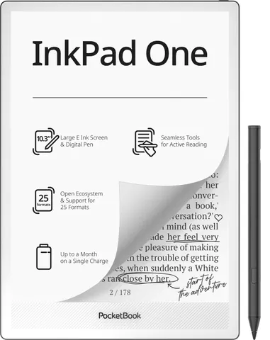 Електронна книжка PocketBook InkPAd One (PB1030), Black, стилус