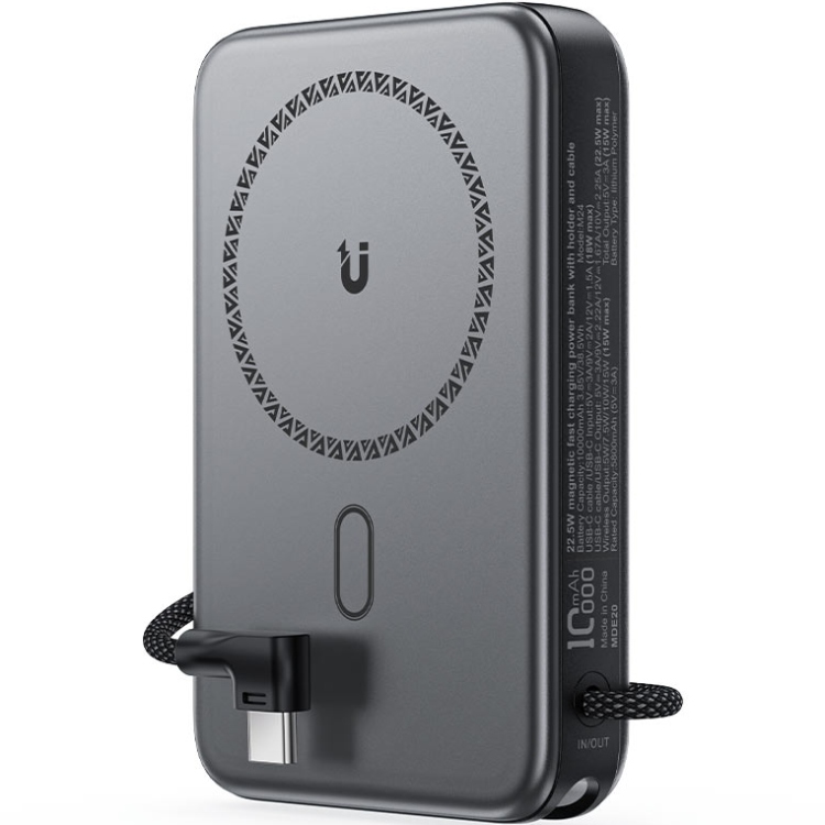 УМБ Acefast Magnetic Wireless 10000mAh 22.5W PD,QC 3.0 USB-C In/Out, QI 15W M24 Metal Gray
