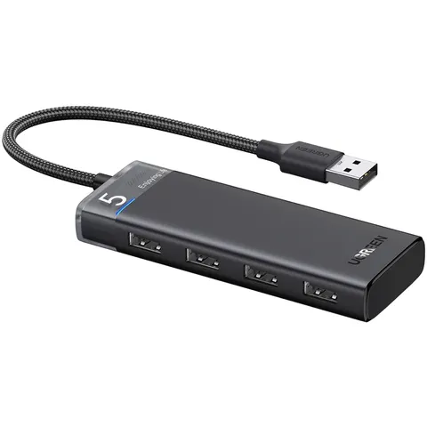 Хаб USB 3.0 -> 4хUSB-A 3.2 Gen1 10Gbps Black CM653 Ugreen