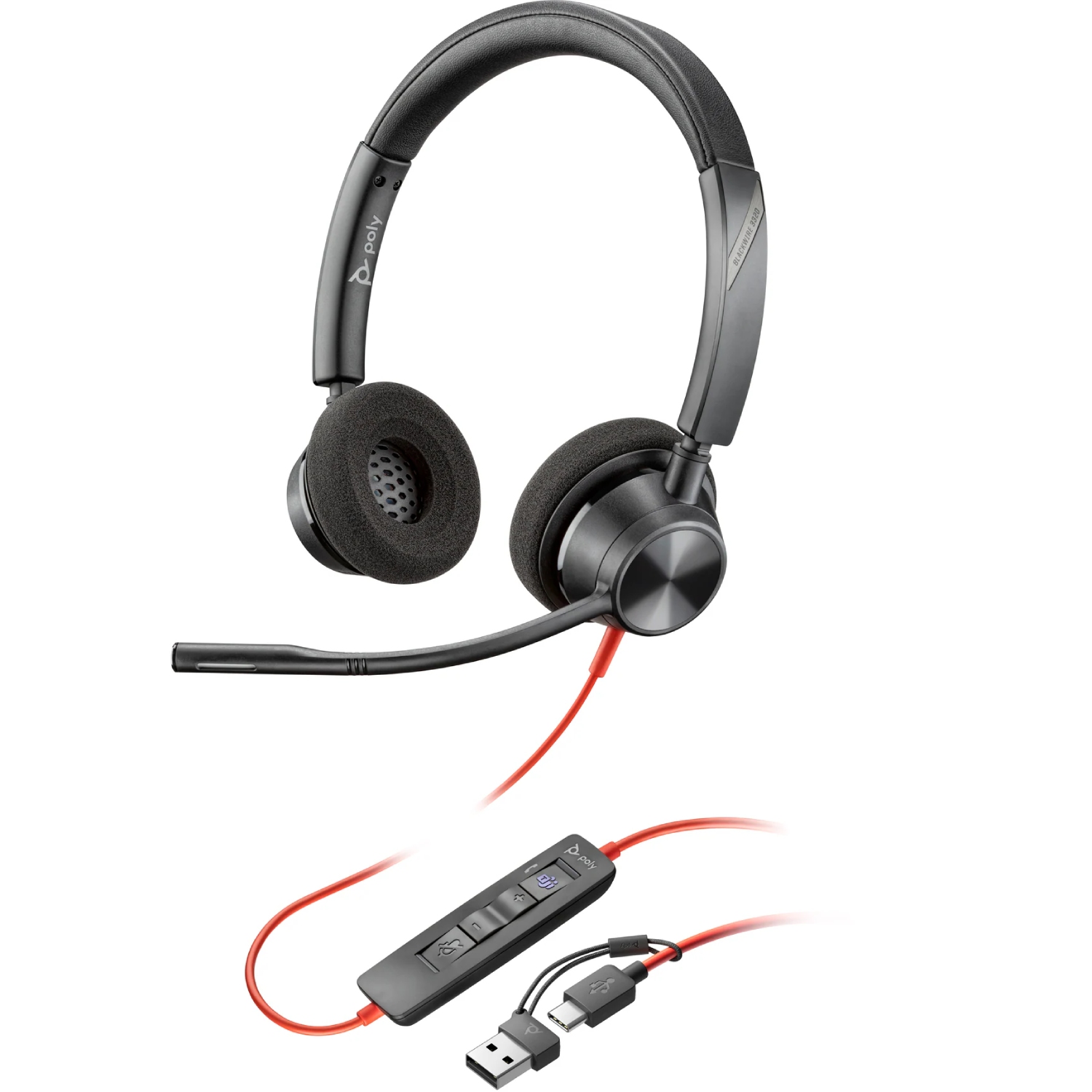 Гарнітура Poly BlackWire C3320 M USB-С + USB-C/A Adapter HS Stereo