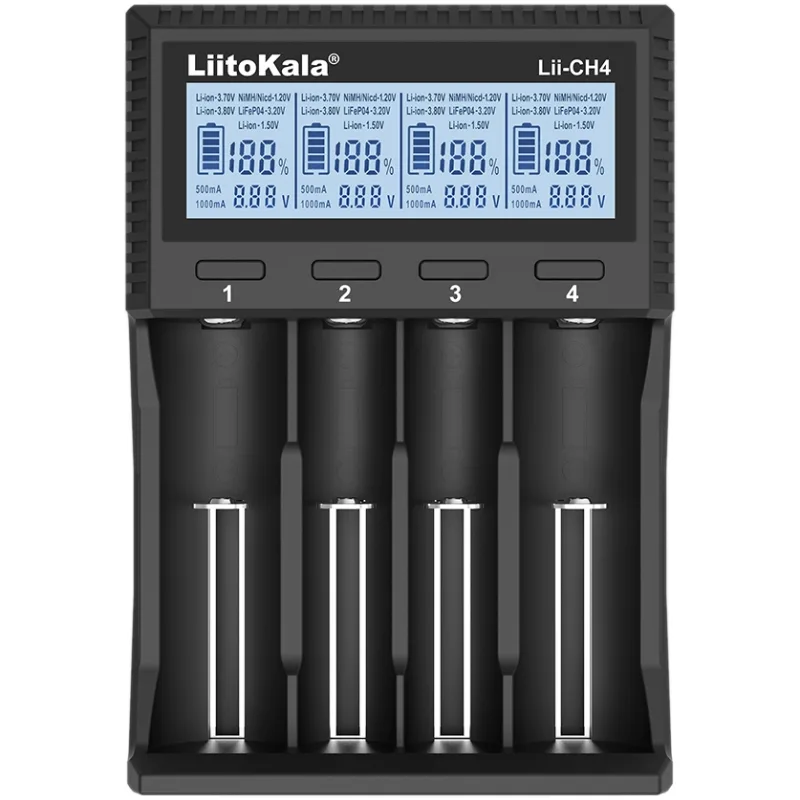 Зарядний пристрій LiitoKala Lii-CH4, для 18650, 26650, 21700, АА, ААА Li-ion 1,5