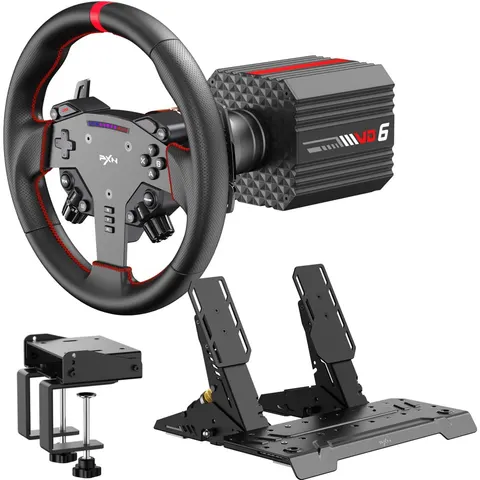 Кермо і педалі PXN VD6 Bundle for PC, 19кн., подв. педалі,кермо WAS 280мм