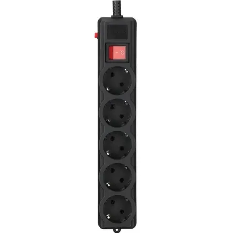 Power filtr 4.5м Gembird , 5 розеток, чорний, 220 В, 50 Гц, 16A
