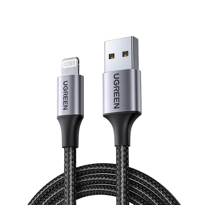 Кабель USB 2.0 AM-Lightning M, 1 м, 2.4A, Чорний, US199 UGREEN