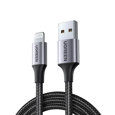 Кабель USB 2.0 AM-Lightning M, 1.0м, чорний, US199 UGREEN