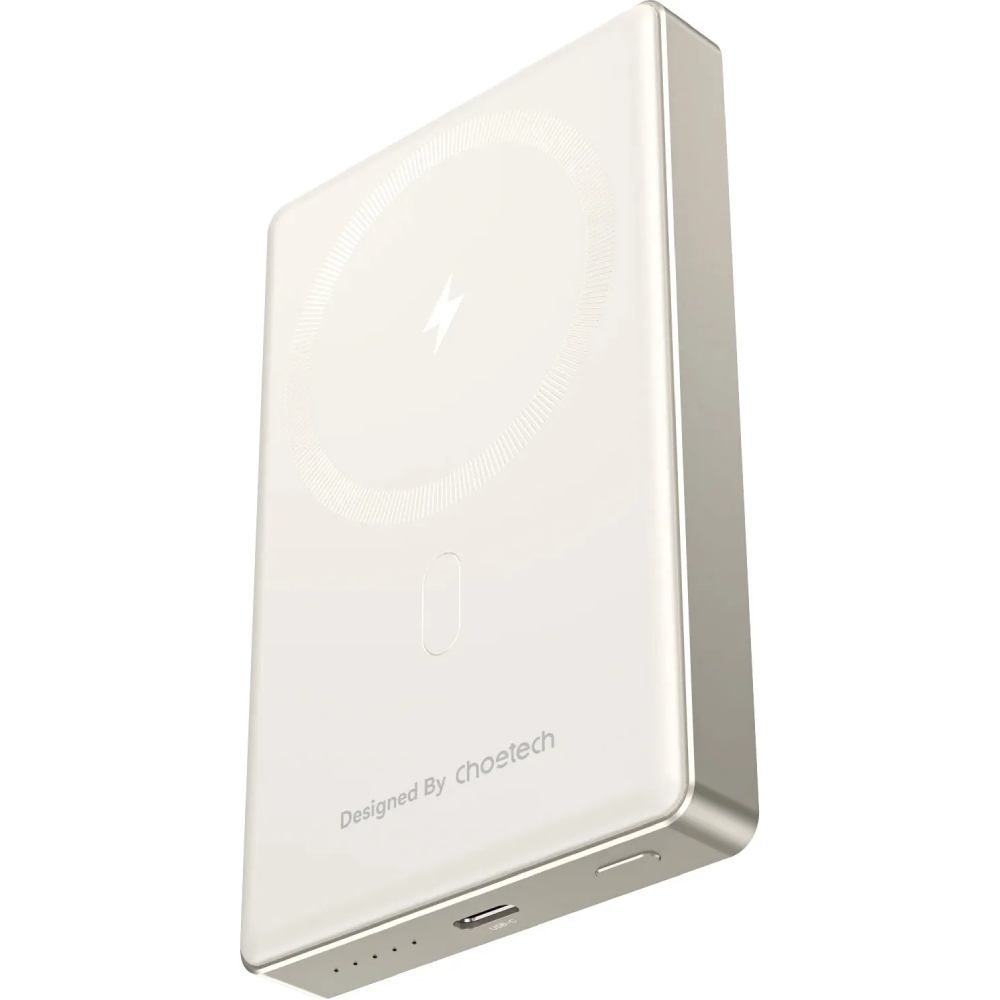 УМБ Choetech Magnetic Wireless 10000mAh 20W PD Qi-15W USB-C In/Out, тонкий, Beige