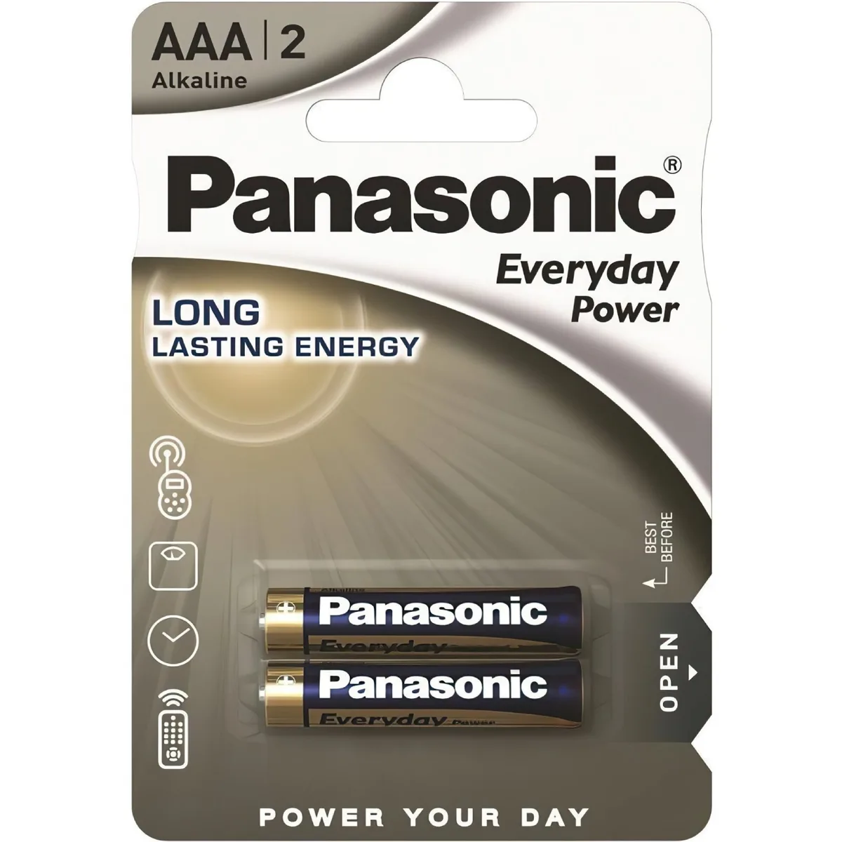 Батарейка AAA, 1.5V, EVERYDAY POWER лужна, Panasonic, блістер, 2 шт