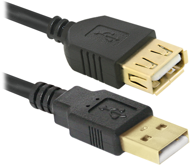 Кабель продовжувач USB 2.0 AM-AF, 1.8 м, чорний, 02-06PRO Defender