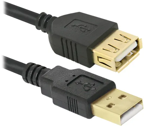 Кабель продовжувач USB 2.0 AM-AF, 1.8 м, чорний, 02-06PRO Defender