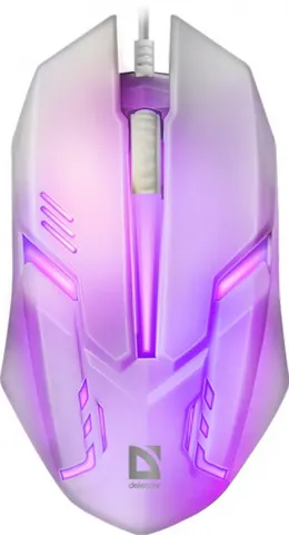 Мишка Defender Cyber MB-560L, 4 кн., 1200 dpi, підсвітка 7 кол., біла