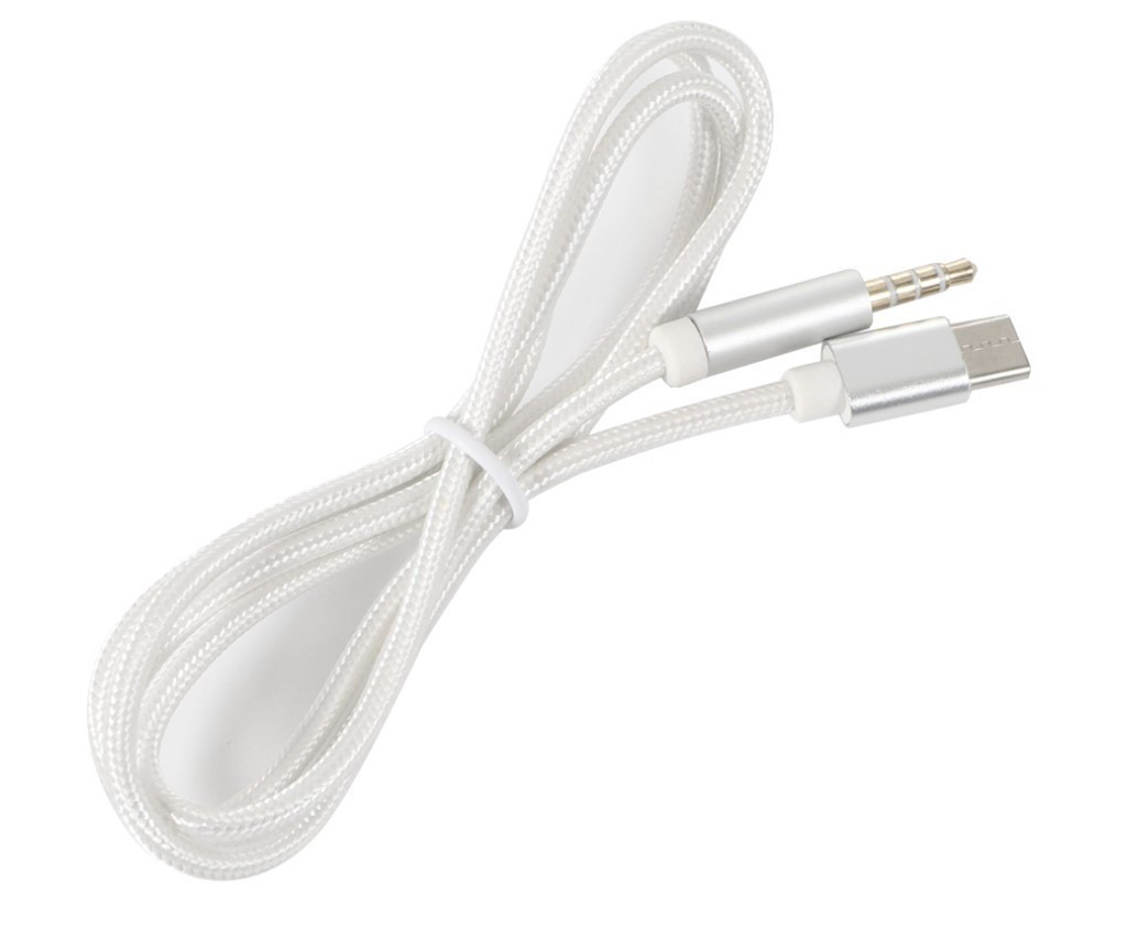 Кабель AUX Type-C - TRRS Audio M/M 1м Silver