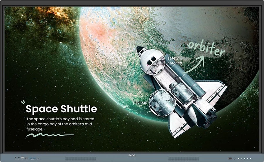 Інтерактивна панель 75" BenQ RE7504, IPS, UHD, 8Гб/ 128Гб, колонки, кріплення, чорна